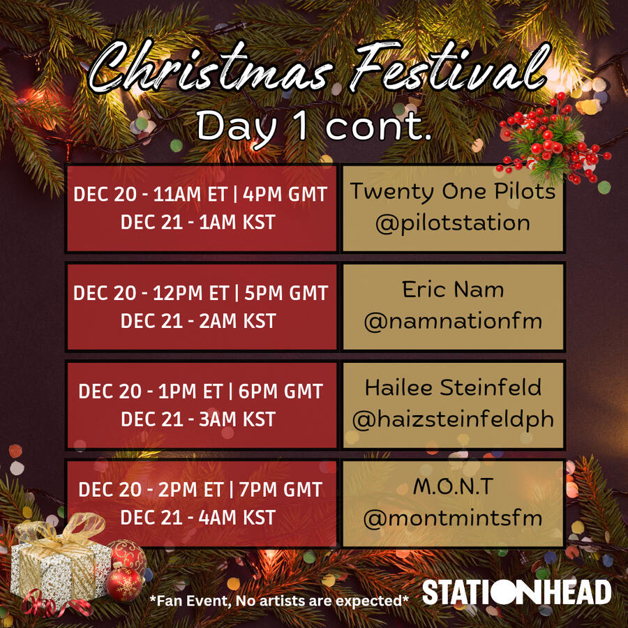 Christmas Festival Group Stations Event Line-up on Stationhead Christmas Festival Group Stations Event Line-up on Stationhead