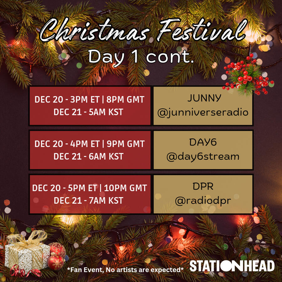 Christmas Festival Group Stations Event Line-up on Stationhead Christmas Festival Group Stations Event Line-up on Stationhead