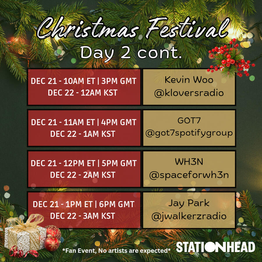 Christmas Festival Group Stations Event Line-up on Stationhead
