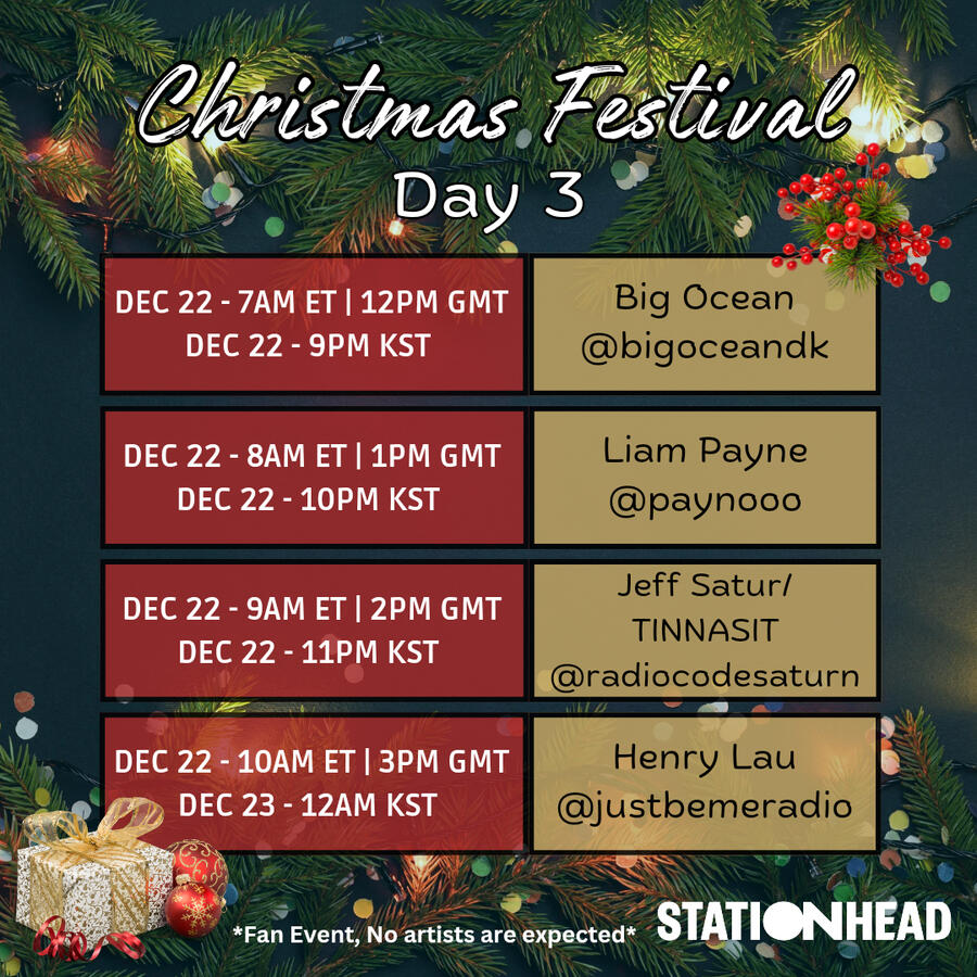 Christmas Festival Group Stations Event Line-up on Stationhead