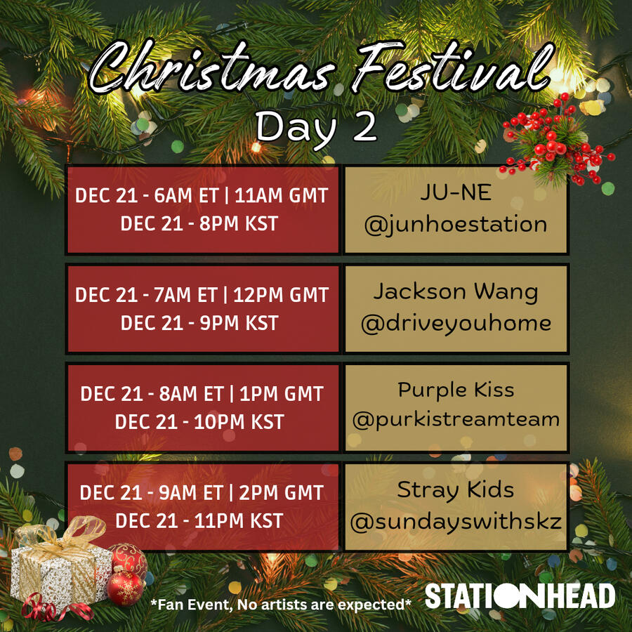 Christmas Festival Group Stations Event Line-up on Stationhead