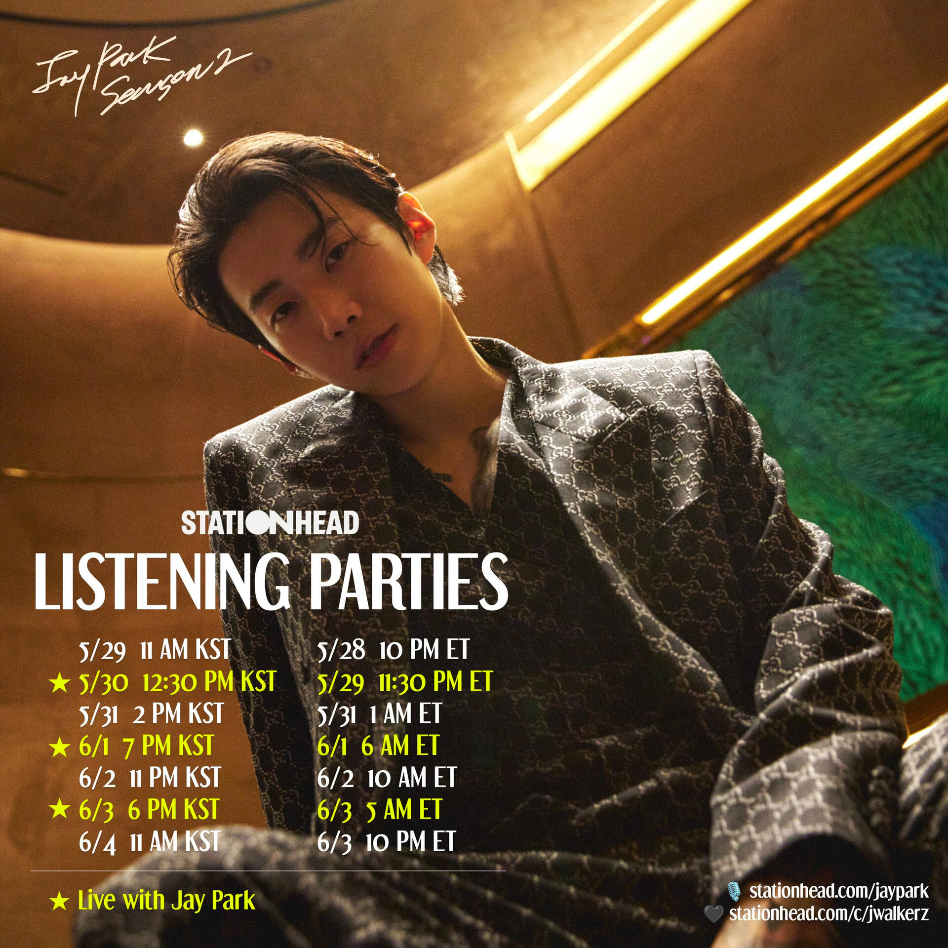 Jay Park Stationhead Streaming Parties for Season 2 Single Release